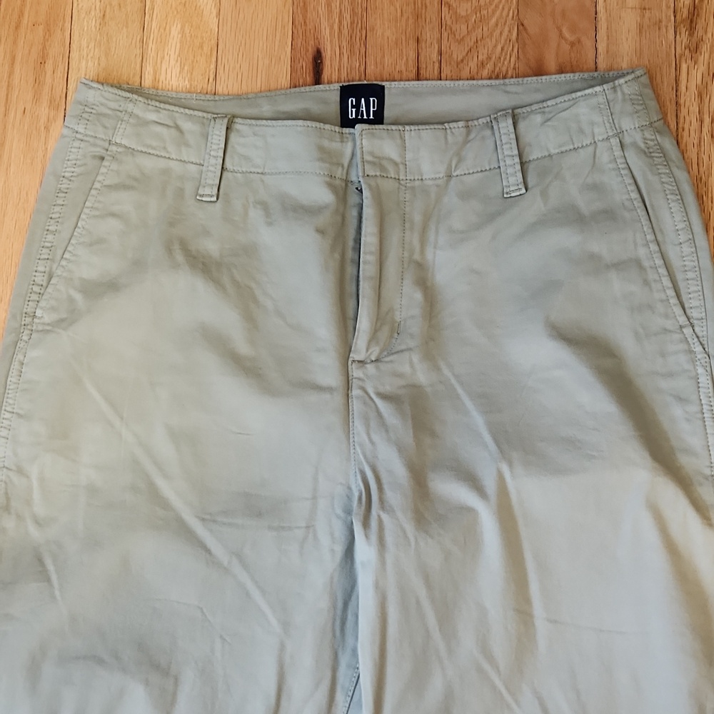 GAP Womens Light Olive Chino Pants Size 12 Summer Resortwear Cruise Vacation - Picture 2 of 11